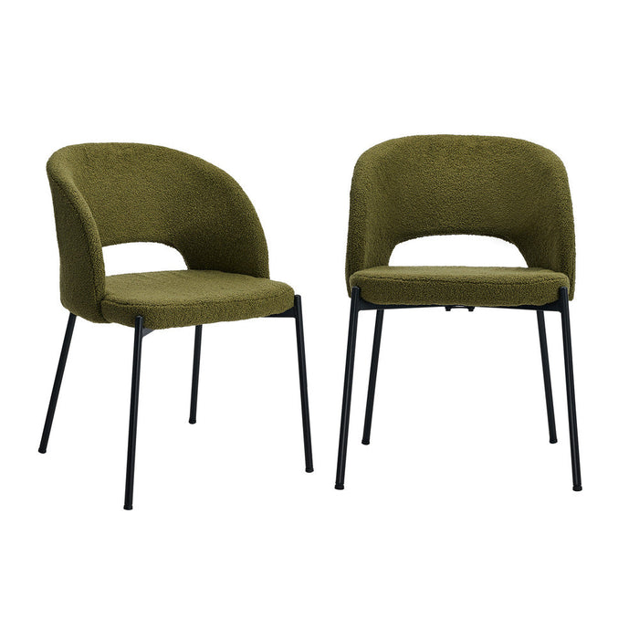 Set of Two Teddy Millie Boucle Fabric Dining Chairs | Premium Boucle or Fabric Dining Chair Set