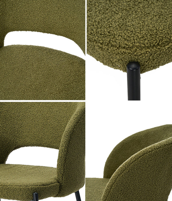 Set of Two Teddy Millie Boucle Fabric Dining Chairs | Premium Boucle or Fabric Dining Chair Set