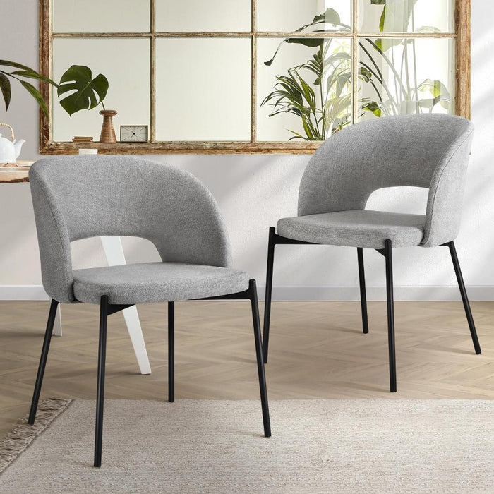 Set of Two Teddy Millie Boucle Fabric Dining Chairs | Premium Boucle or Fabric Dining Chair Set