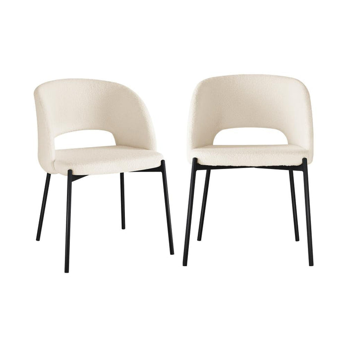 Set of Two Teddy Millie Boucle Fabric Dining Chairs | Premium Boucle or Fabric Dining Chair Set