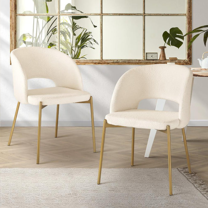 Set of Two Teddy Millie Boucle Fabric Dining Chairs | Premium Boucle or Fabric Dining Chair Set