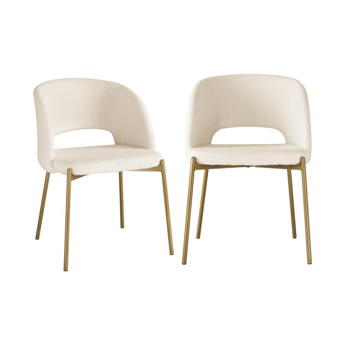 Set of Two Teddy Millie Boucle Fabric Dining Chairs | Premium Boucle or Fabric Dining Chair Set