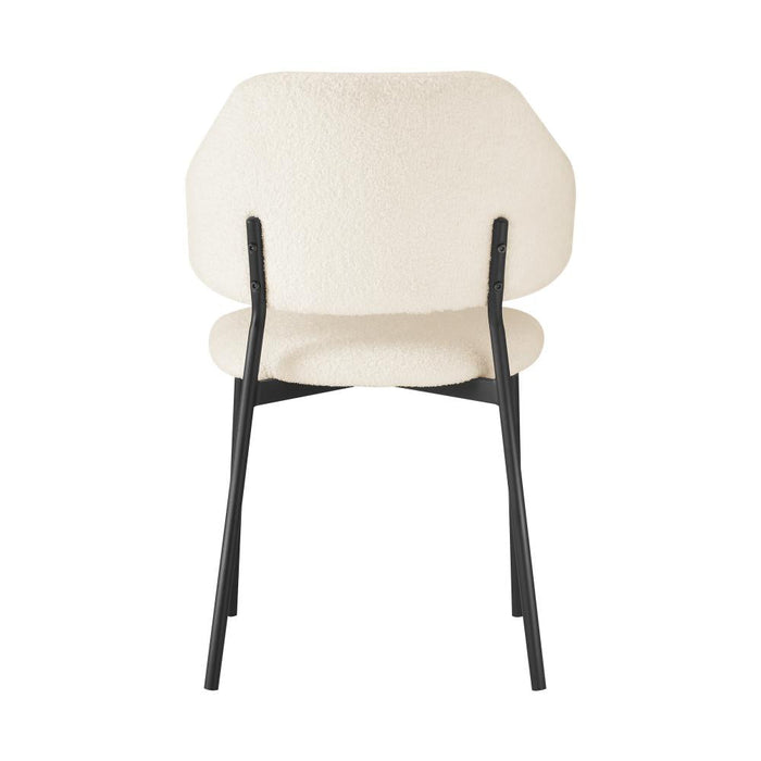 Set of Two Sierra Luxe Winged Boucle Fabric Dining Chairs | Premium Boucle or Fabric Dining Chair Set