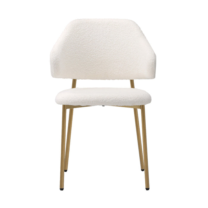 Set of Two Sierra Luxe Winged Boucle Fabric Dining Chairs | Premium Boucle or Fabric Dining Chair Set