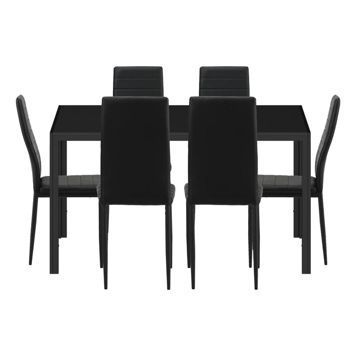 Girona 5 or 7 Piece Slimline Hi Back Dining Set | Premium PU Leather Dining Chairs and 120cm Table Set