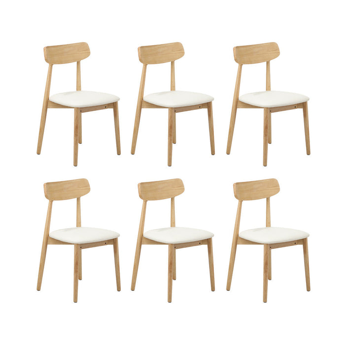 Rialto 160-200cm Extendable Dining Table Set | 7 Piece Two Tone Dining Table and White Padded Chairs Package