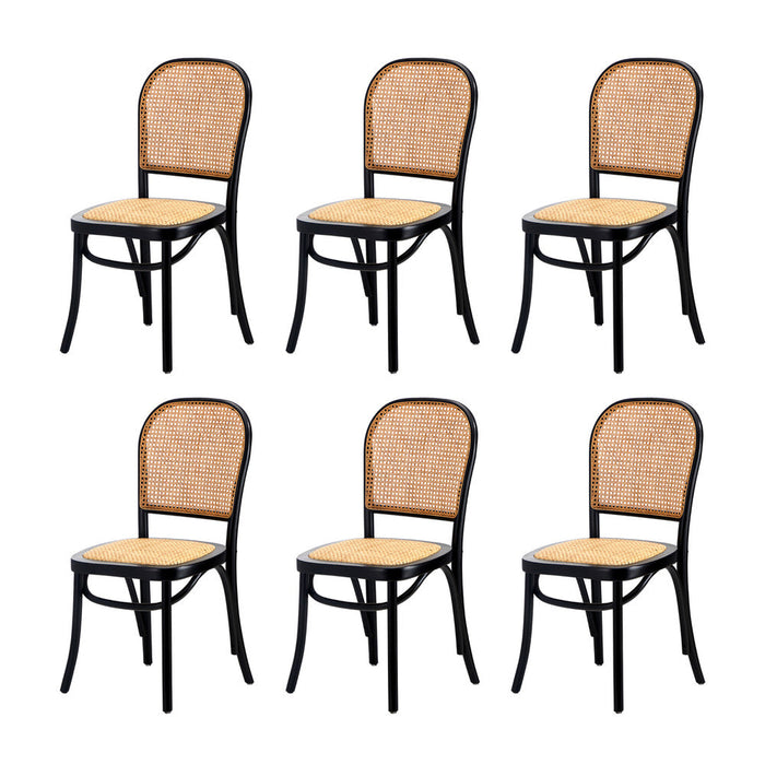 Rialto Vintage Extendable Dining Table Set | 5-7 Seater Premium Dining Table and Wooden Rattan Chairs Set