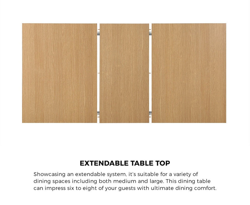Rialto Vintage Extendable Dining Table Set | 5-7 Seater Premium Dining Table and Wooden Rattan Chairs Set
