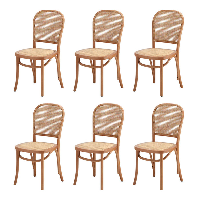 Rialto Vintage Extendable Dining Table Set | 5-7 Seater Premium Dining Table and Wooden Rattan Chairs Set