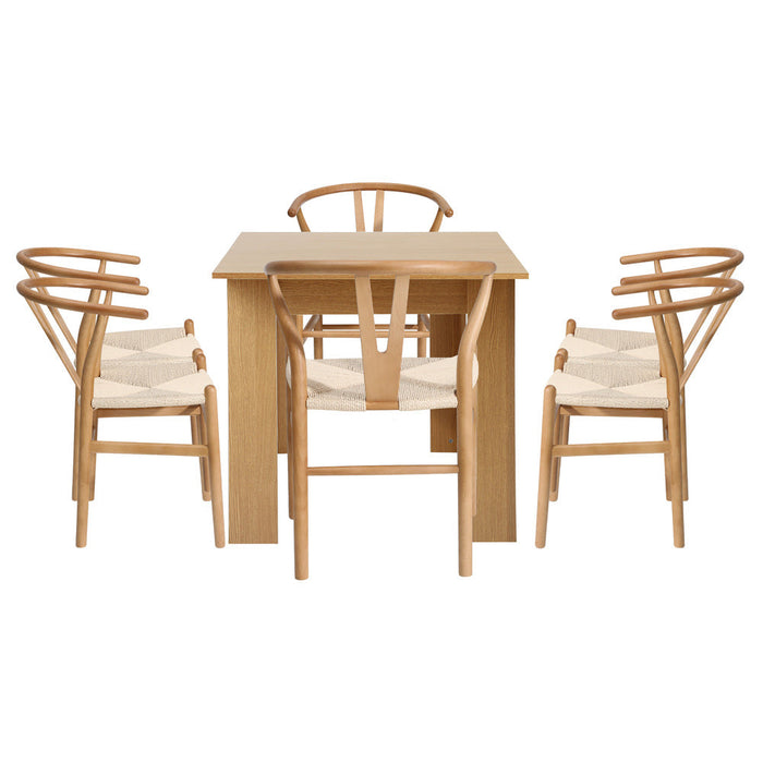 Replica Wishbone Extendable 120-160cm Dining Table Set | 5-7 Seater Premium Modern Dining Table Set