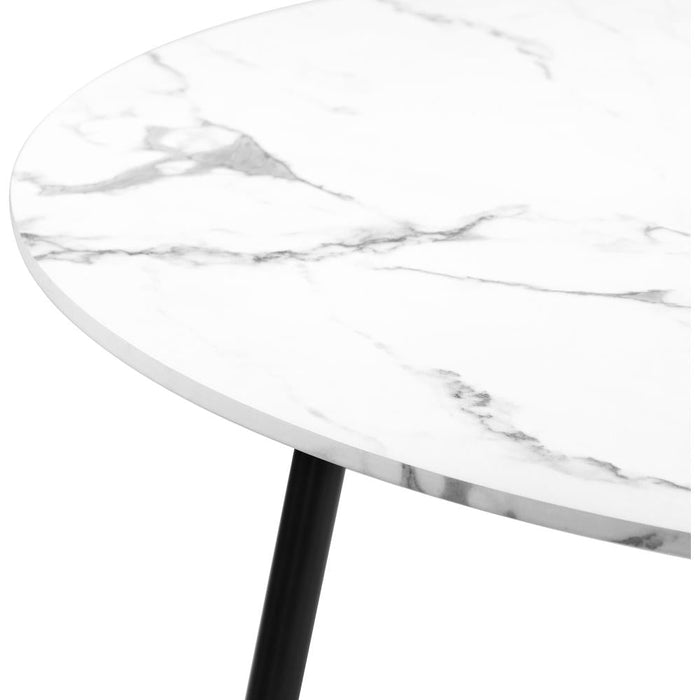 Murano 5pc Dining Table Set Premium PU Leather Chairs |  Premium Modern Dining Table Marble Style Top
