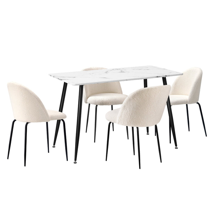 Terrazi Boucle Luxe Dining Table Set | 5-7 Seater Premium Dining Table Set