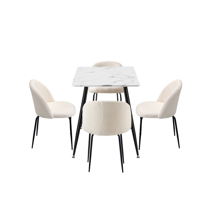 Terrazi Boucle Luxe Dining Table Set | 5-7 Seater Premium Dining Table Set