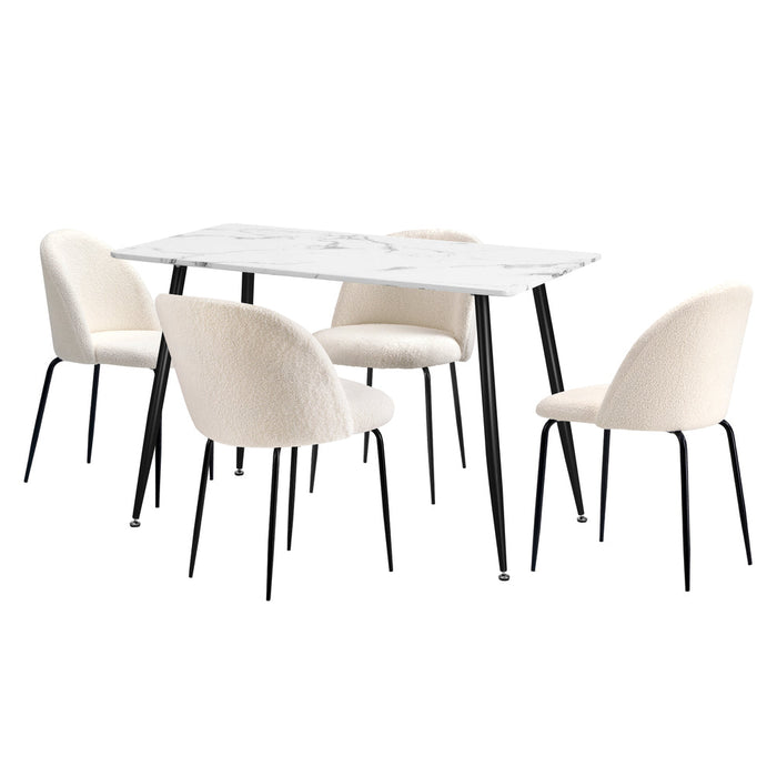 Terrazi Boucle Luxe Dining Table Set | 5-7 Seater Premium Dining Table Set