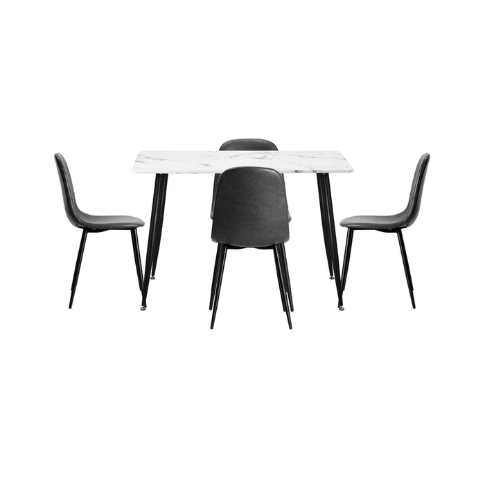 Murano PU Leather Luxe Dining Table Set | 5-7 Seater Dining Table Set