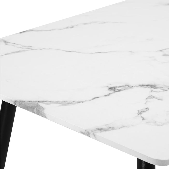 Peruzzi Boucle Luxe Dining Table Set | 5-7 Seater Premium Modern Dining Table Marble Style Top and Boucle Dining Chairs