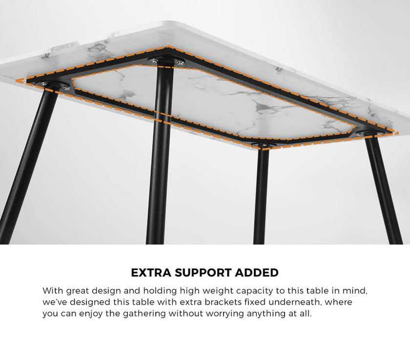 Duomo Boucle Gold Luxe Dining Table Set | 5-7 Seater Premium Modern Dining Table Marble Style Top and Boucle White Dining Chairs