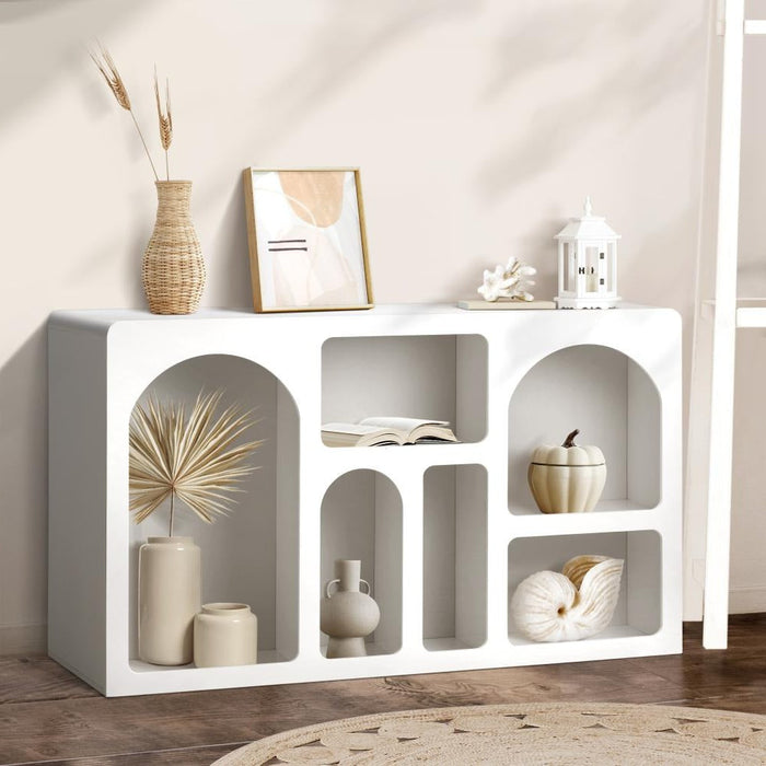 Amaro White Modern Display Cabinet | 120cm Modern White Multi Storage Display Stand Buffet Unit