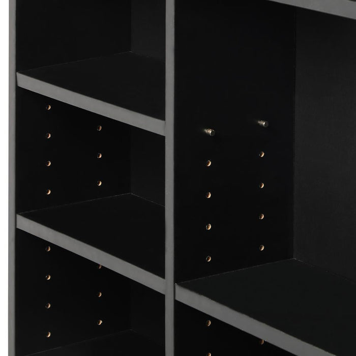 Oikiture 36 Slot Adjustable Wooden Display Unit | Modern Wooden Bookshelf Storage Shelf Unit