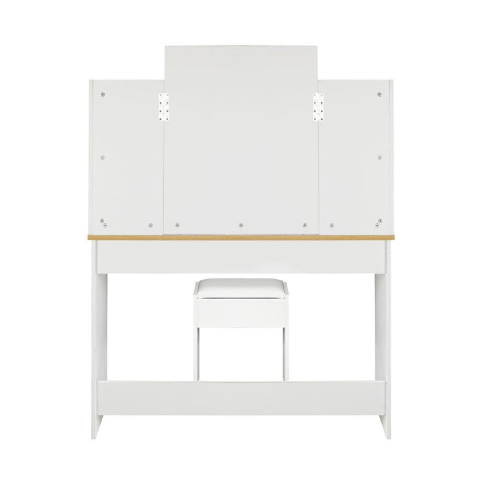 Glamz Hollywood Dressing Table & Stool Set | LED Bulbs Mirror Storage Makeup Desk Cabinet
