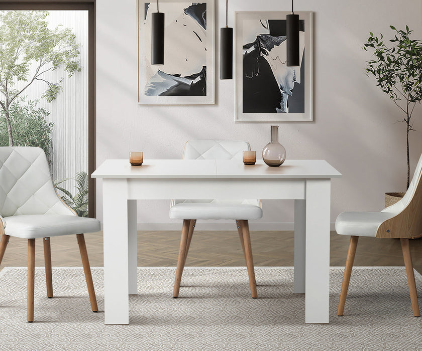 Bianco Nuovo Extendable 120-160cm Dining Table | Wooden Finish Modern Kitchen Table