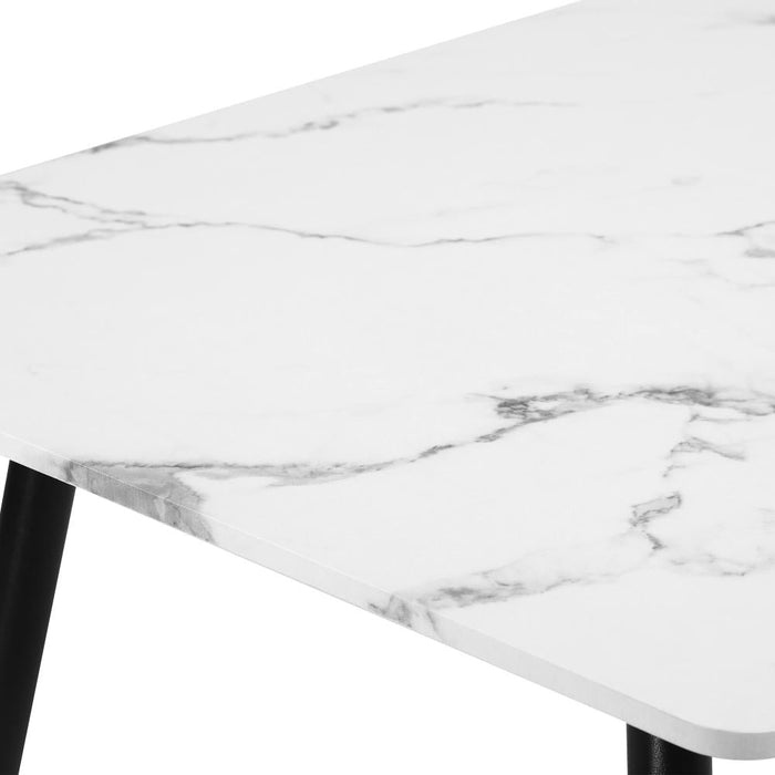 5 or 7 Piece Miami Eamos 120cm Marble Table Dining Set | Retro Metal Wood Dining Table Set