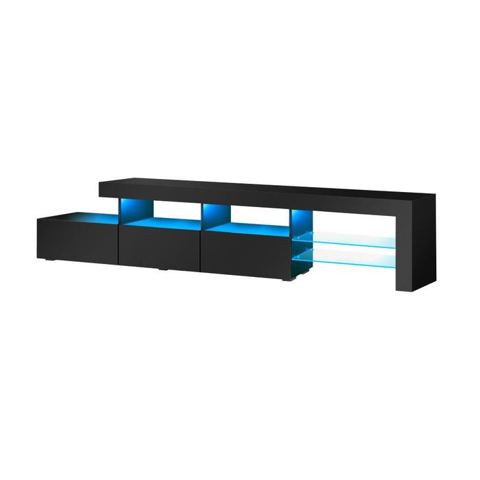 Hierro LED 16 Light TV Cabinet 220cm Entertainment Unit | Hi Gloss TV Unit Stand