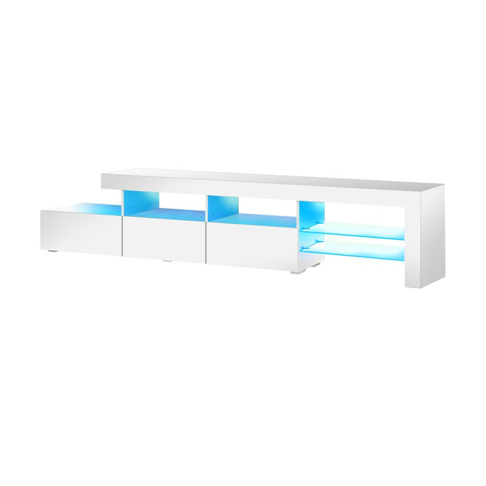 Hierro LED 16 Light TV Cabinet 220cm Entertainment Unit | Hi Gloss TV Unit Stand