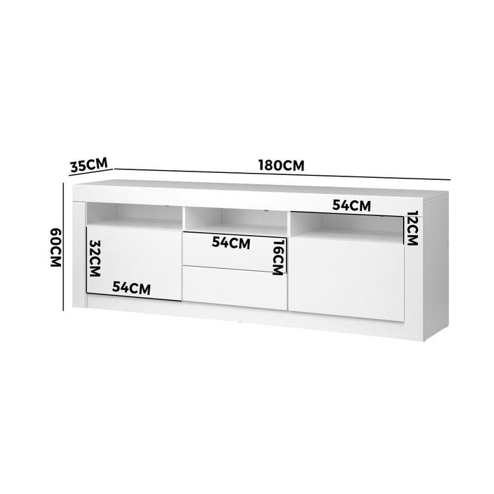 Neo Luxe LED 16 Light TV Cabinet 180cm Entertainment Unit | Hi Gloss TV Unit Stand