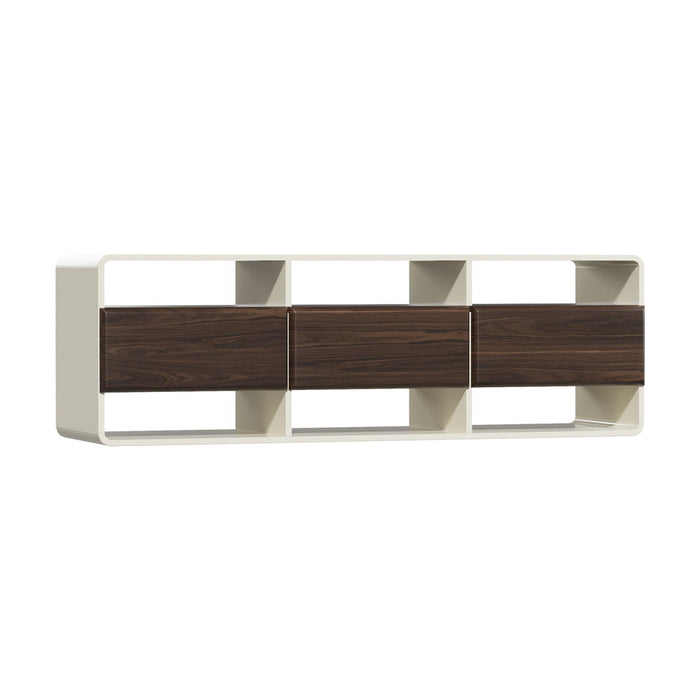 Sanremo Open Shelf 140cm TV Unit | White Retro Modern Multi Draw Entertainment Unit