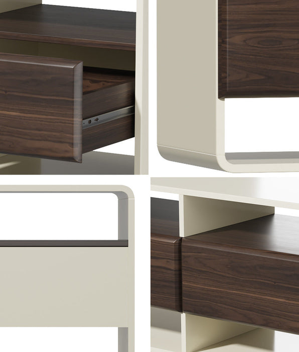 Sanremo Open Shelf 140cm TV Unit | White Retro Modern Multi Draw Entertainment Unit