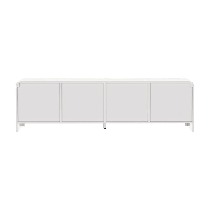 Santorini White Fluted 160cm TV Unit | Modern Ripple 4 Draw Entertainment Unit