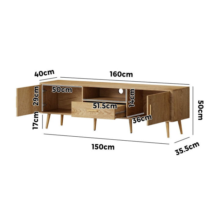 160cm Nordi Luxe TV Entertainment Unit | Scandi TV Cabinet with Storage