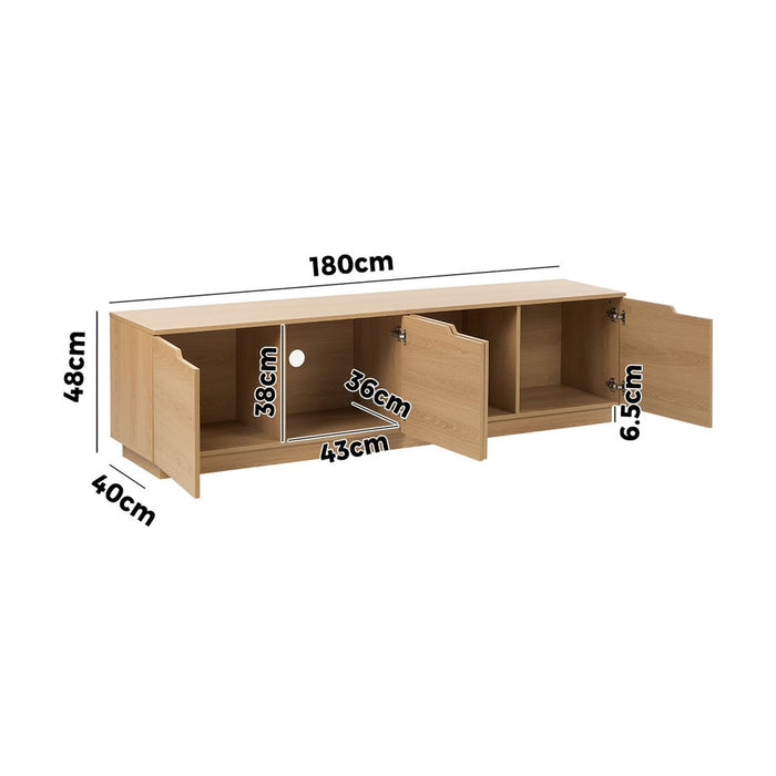 Urbino 180cm TV Entertainment Unit | Modern Four Door Large Storage TV Unit