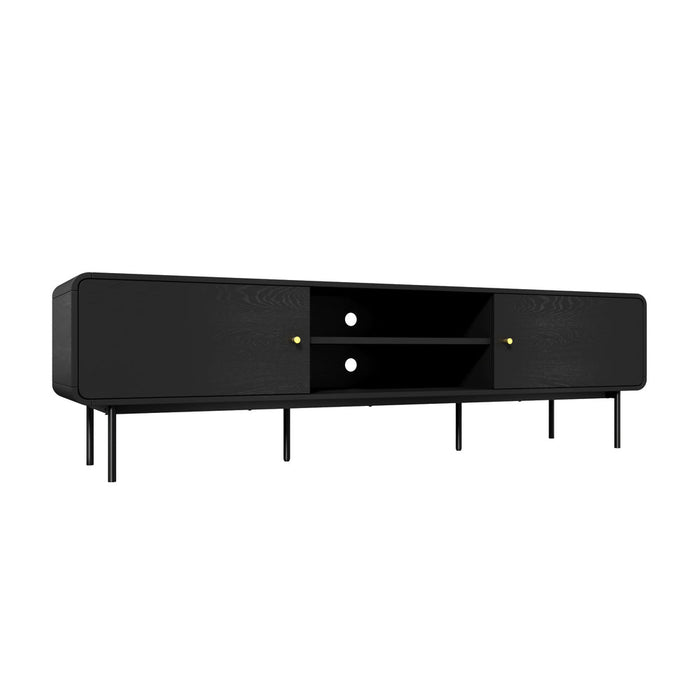 Vesio 180cm Woodgrain TV Unit | Two Door Modern Scandi Look Entertainment Unit