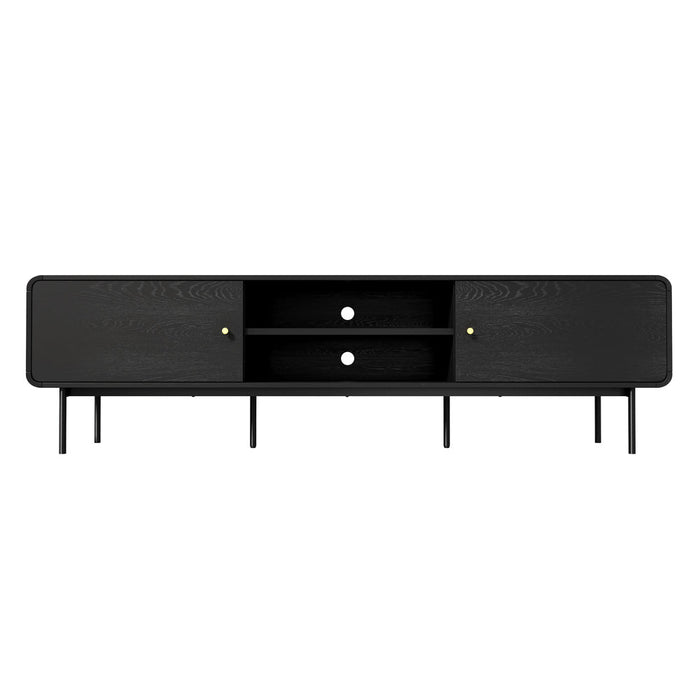 Vesio 180cm Woodgrain TV Unit | Two Door Modern Scandi Look Entertainment Unit