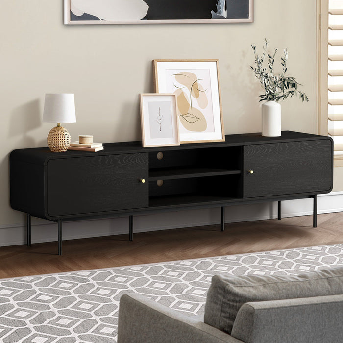 Vesio 180cm Woodgrain TV Unit | Two Door Modern Scandi Look Entertainment Unit
