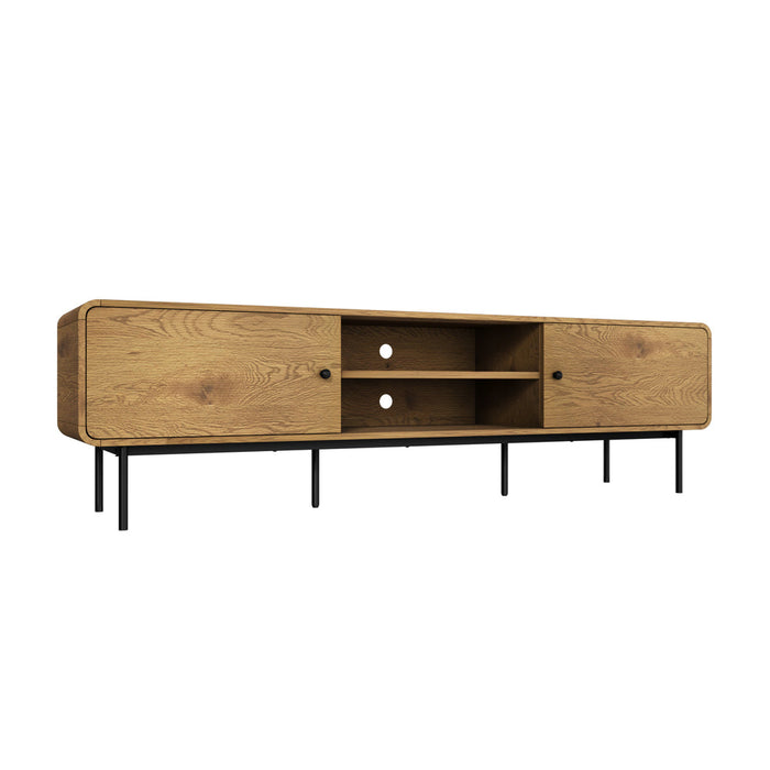 Vesio 180cm Woodgrain TV Unit | Two Door Modern Scandi Look Entertainment Unit