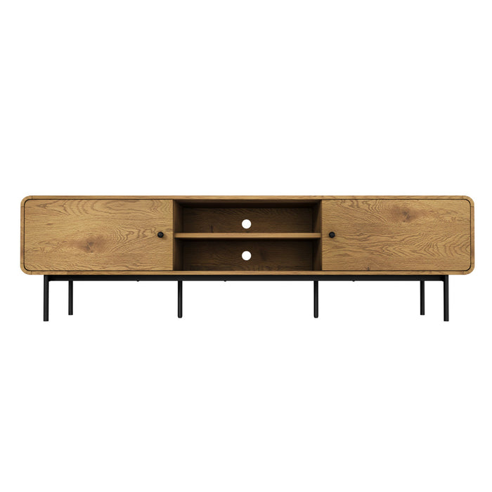 Vesio 180cm Woodgrain TV Unit | Two Door Modern Scandi Look Entertainment Unit