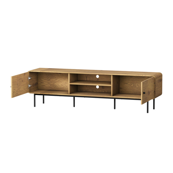 Vesio 180cm Woodgrain TV Unit | Two Door Modern Scandi Look Entertainment Unit