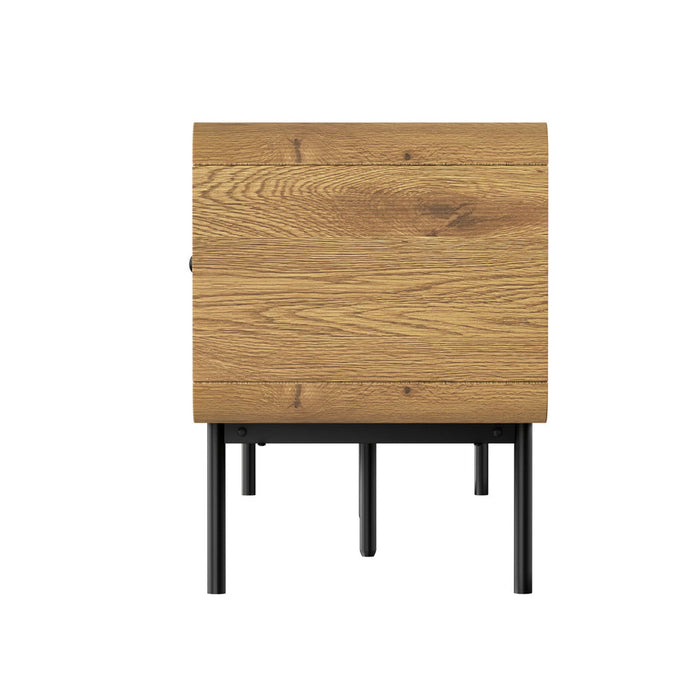 Vesio 180cm Woodgrain TV Unit | Two Door Modern Scandi Look Entertainment Unit