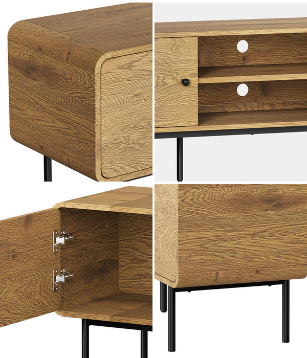 Vesio 180cm Woodgrain TV Unit | Two Door Modern Scandi Look Entertainment Unit
