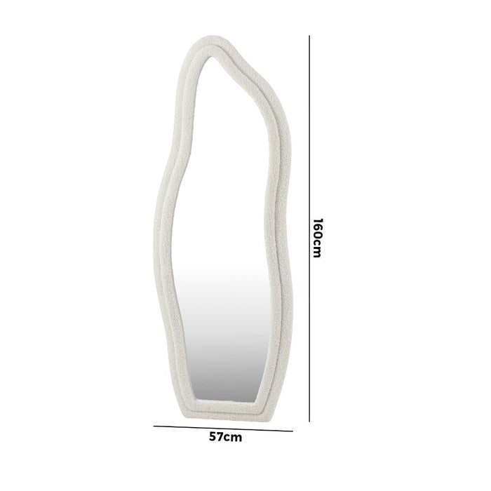 Piazzi Boucle XL Floor or Free Standing Designer Mirror | Abstract 166 x 60cm Feature Décor Mirror