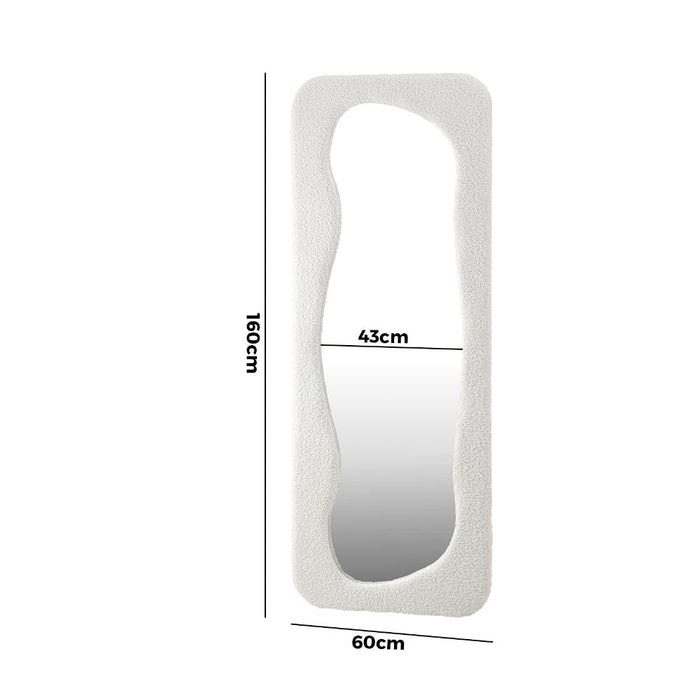 Piazzi Boucle XL Floor or Free Standing Designer Mirror | Abstract 166 x 60cm Feature Décor Mirror