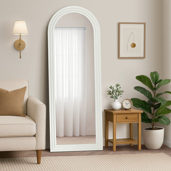 Imoli Arched 165 x 60cm Wall or Floor Designer Mirror | Modern Full Length Wooden Décor Mirror