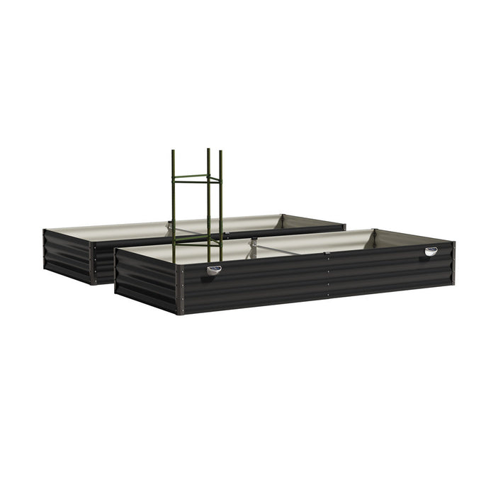 Greenio Premium Raised Garden Bed with Plant Stand | LED Lights Galvanised Steel Planter Garden Bed