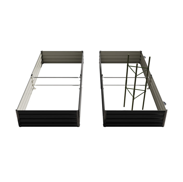 Greenio Premium Raised Garden Bed with Plant Stand | LED Lights Galvanised Steel Planter Garden Bed