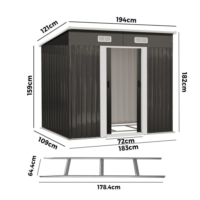 Forte Premium Outdoor Metal Garden Shed with Air Vents | High Quality Storage Garden Shed