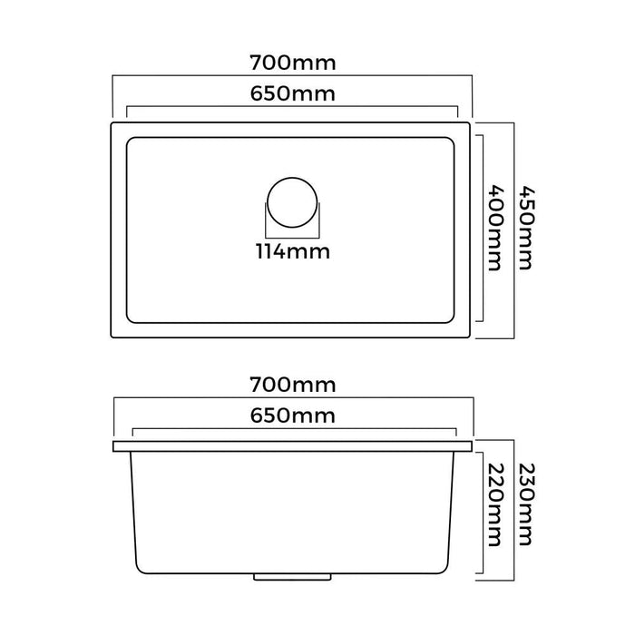 Super High Quality Granite Stone Composite Kitchen Sink in Black or White | Kitchen Laundry Granite Sinks