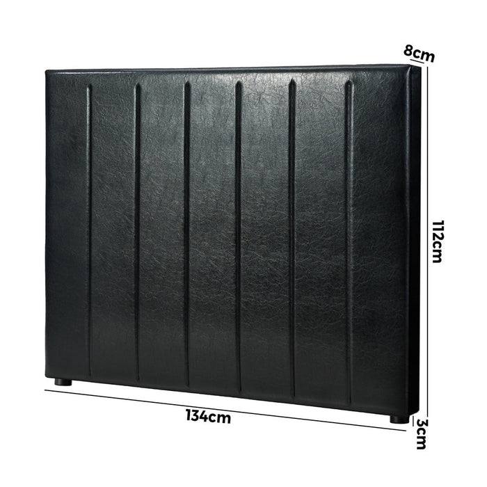 Amalfi Nero Black PU Leather Headboard | Luxury Elegant Bed Head Multi Size Bed Fit